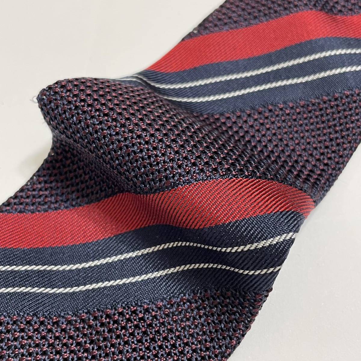  новый товар Италия. галстук . индустрия бренд FIORIO /fio rio шелк сетка полоса галстук красный UNITED ARROWS покупка 