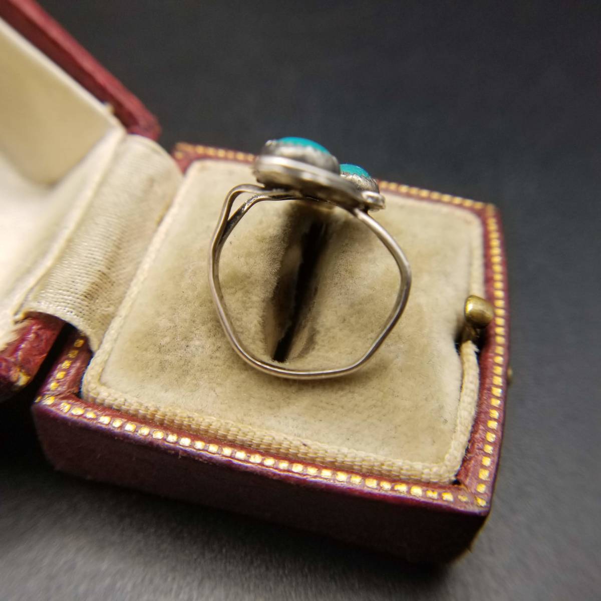 1970～80年頃 ナバホ族 米国 ヴィンテージ ターコイズ スターリングシルバー リング 銀 指輪 彫金 ネイティブアメリカン NA10_画像6