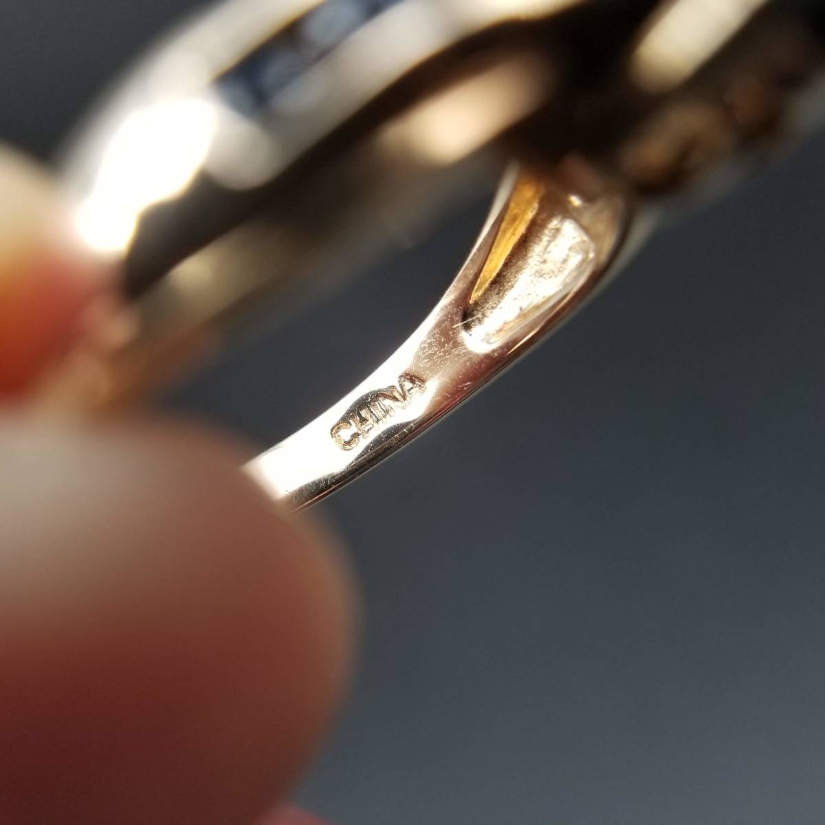  голубой сапфир CZ 925 серебряный Vintage кольцо кольцо серебряный a-ru декоративный элемент Showa Retro Gold цветный 