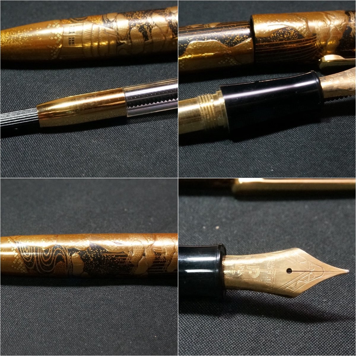 蒔絵万年筆 香苑 木箱 18K 中古 長期保管品 PLATINUM ＃3776シリーズ プラチナ万年筆株式会社 箱あり_画像6