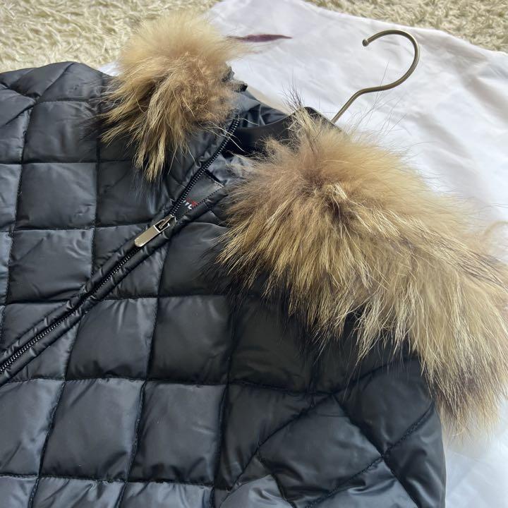 美品】DUVETICA キルティングショートダウンコート タヌキファー 38 M