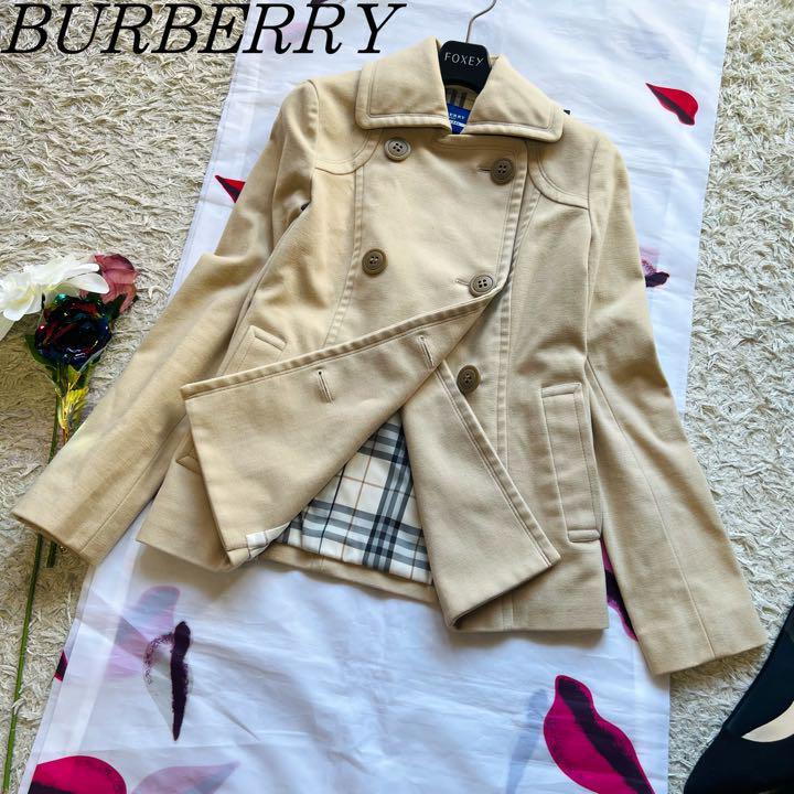 年末のプロモーション BLUE 【良品】BURBERRY LABEL ダブルボタン S バーバリーブルーレーベル 36 ベージュ ショート丈コート Sサイズ 年末のプロモーション BLUE 【良品】BURBERRY LABEL ダブルボタン S バーバリーブルーレーベル 36 ベージュ ショート丈コート Sサイズ