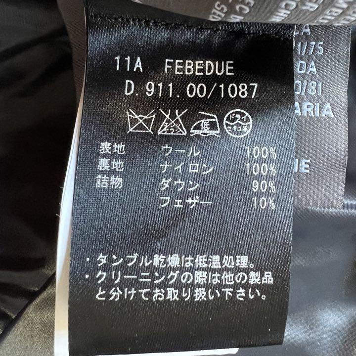 【美品】DUVETICA ダウンジャケット グレー ウール マット 40 デュベティカ L ダブルジップ