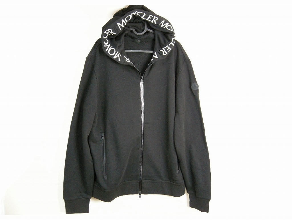 サイズM■新品 本物保証■モンクレール/MAGLIA CARDIGAN/ロゴライン スウェットパーカー/スエット/トレーナー/メンズ/MONCLER/ブラック/黒_画像2