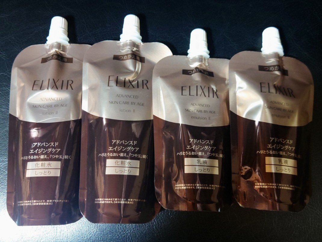 ELIXIR アドバンスド エイジングケア 化粧水 乳液 詰め替え セット