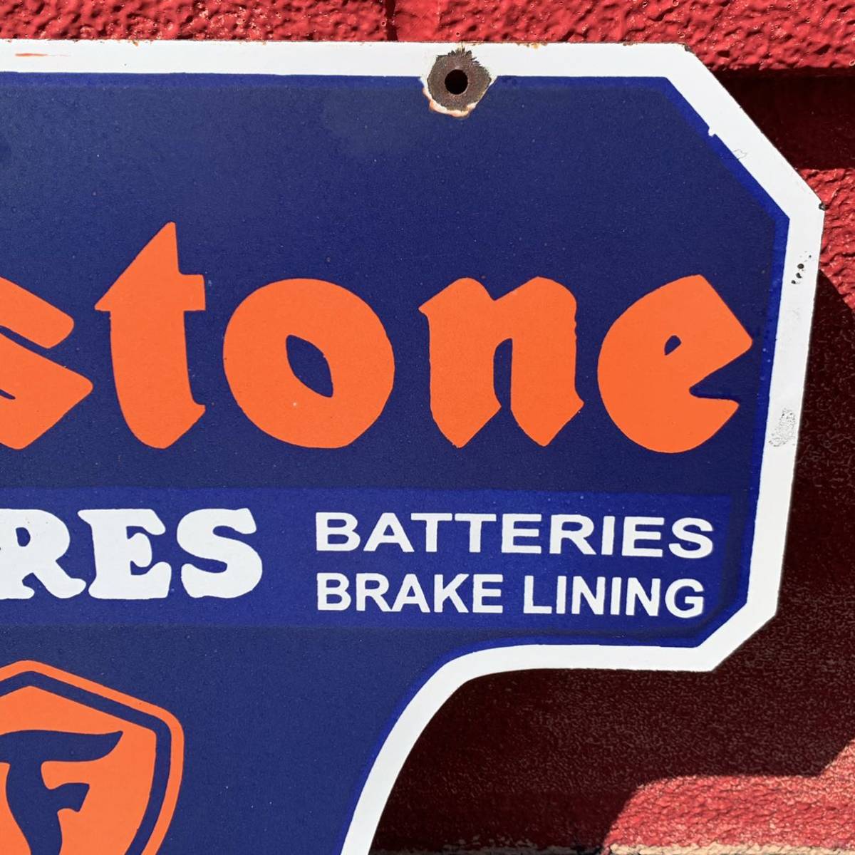 ビンテージ 看板 Firestone ファイヤストン 両面看板 幅61センチ アンティーク 世田谷ベース_画像4