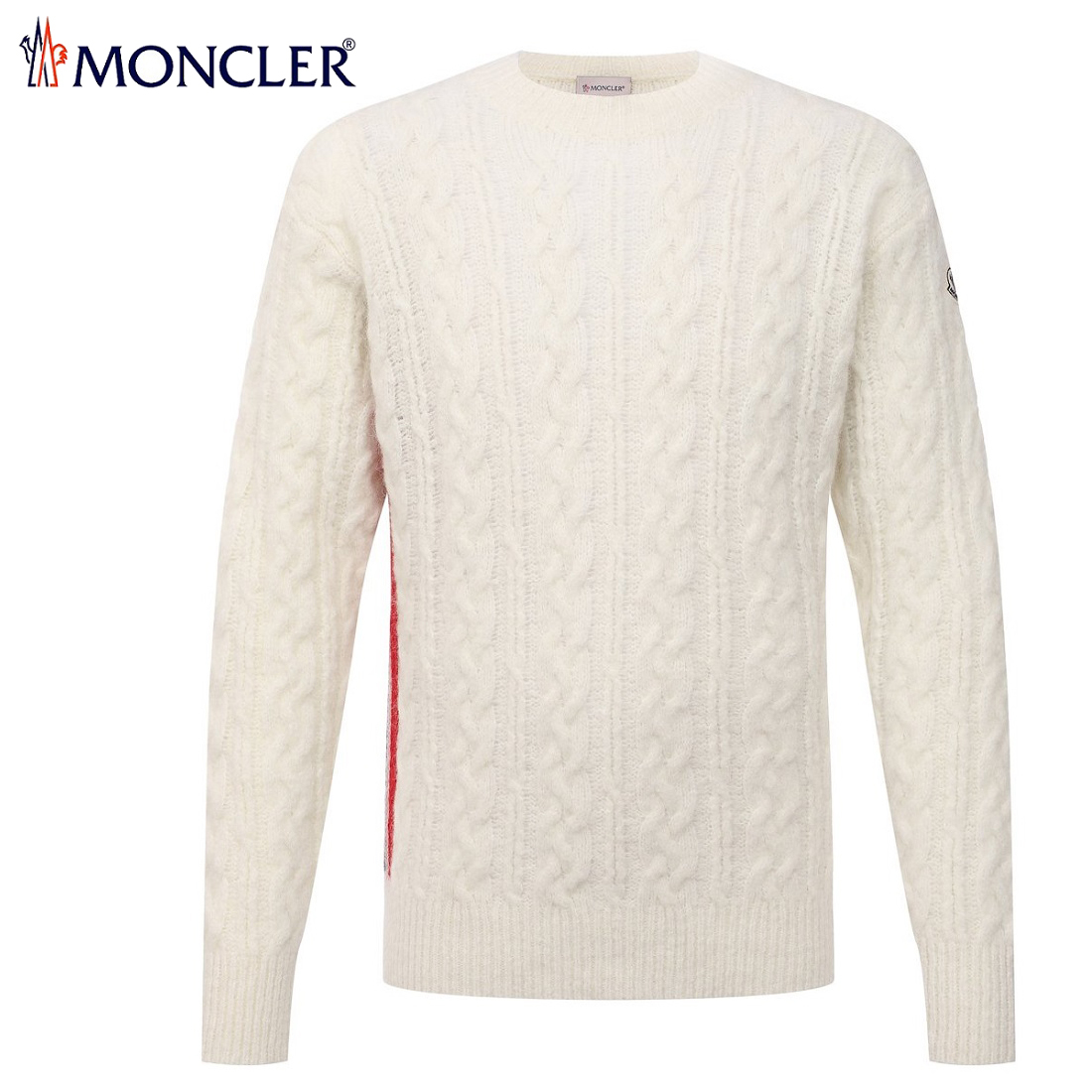 送料無料 33 MONCLER モンクレール ホワイト 9C00008 M1211 クルーネック アルパカ混合 セーター size XL_画像1