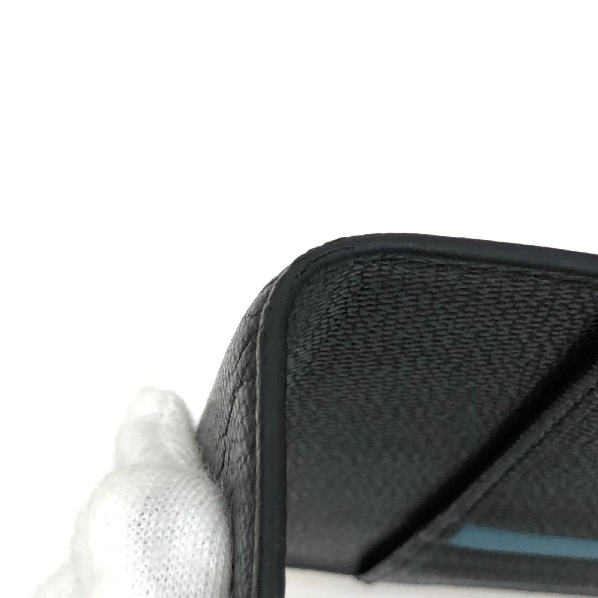 中古 TIFFANY&Co. ティファニー パスポートカバー 手帳カバー レザー ブラック ロゴプリント シンプル イタリア製 RLV1812M_画像5