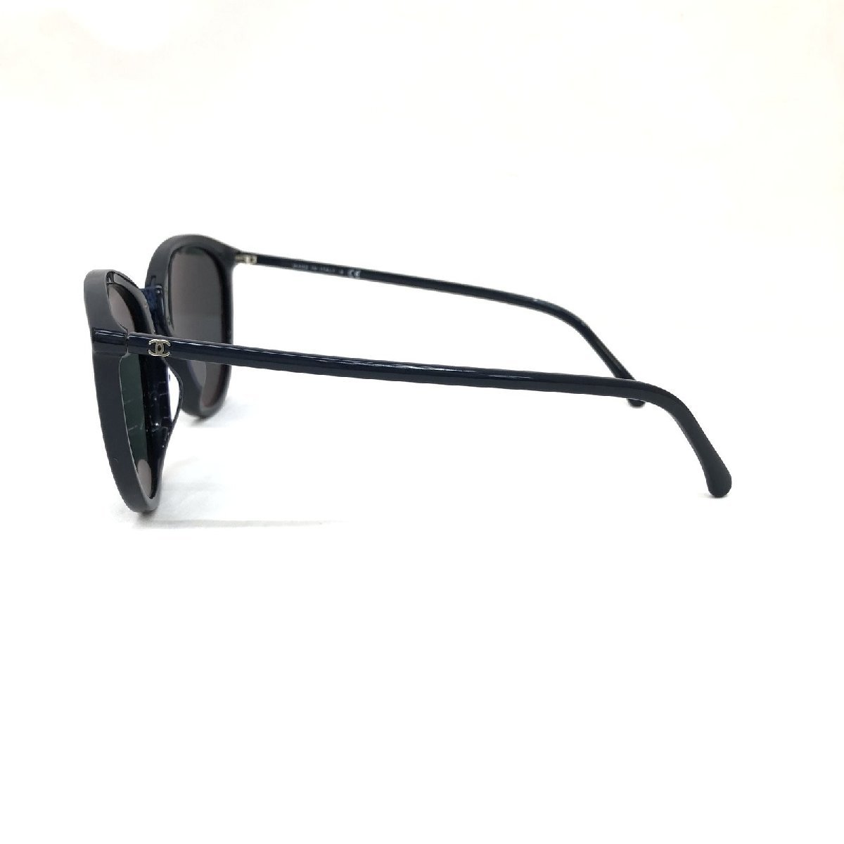 極美品 CHANEL シャネル サングラス 5382 ココマーク ネイビー ブルーレンズ 56□19 イタリア製 メガネ 眼鏡 RLV1294M_画像4