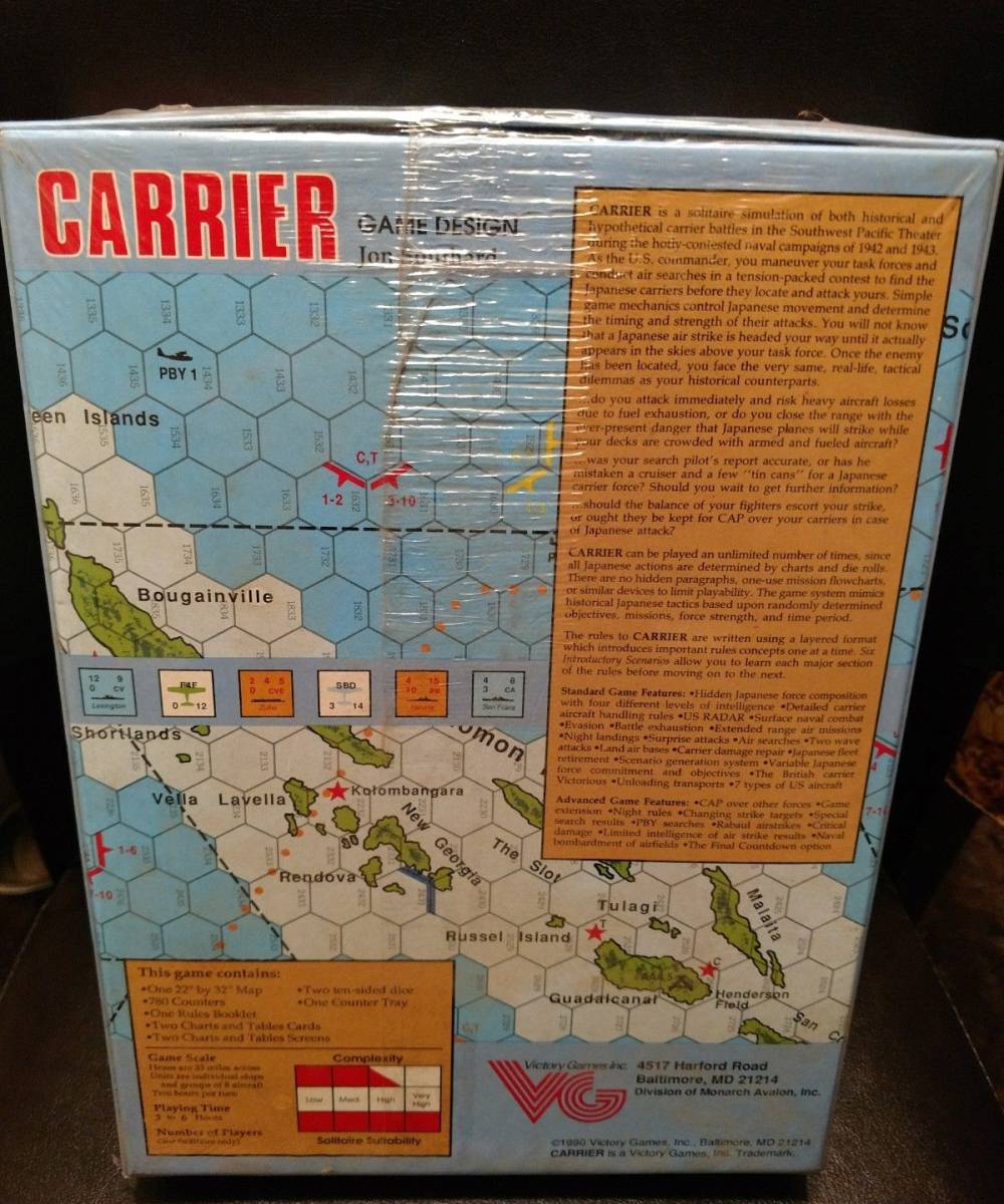 再値下げ　VG　Carrier 　キャリアー　未開封　新品　オリジナルシュリンク　Victory Games_画像2