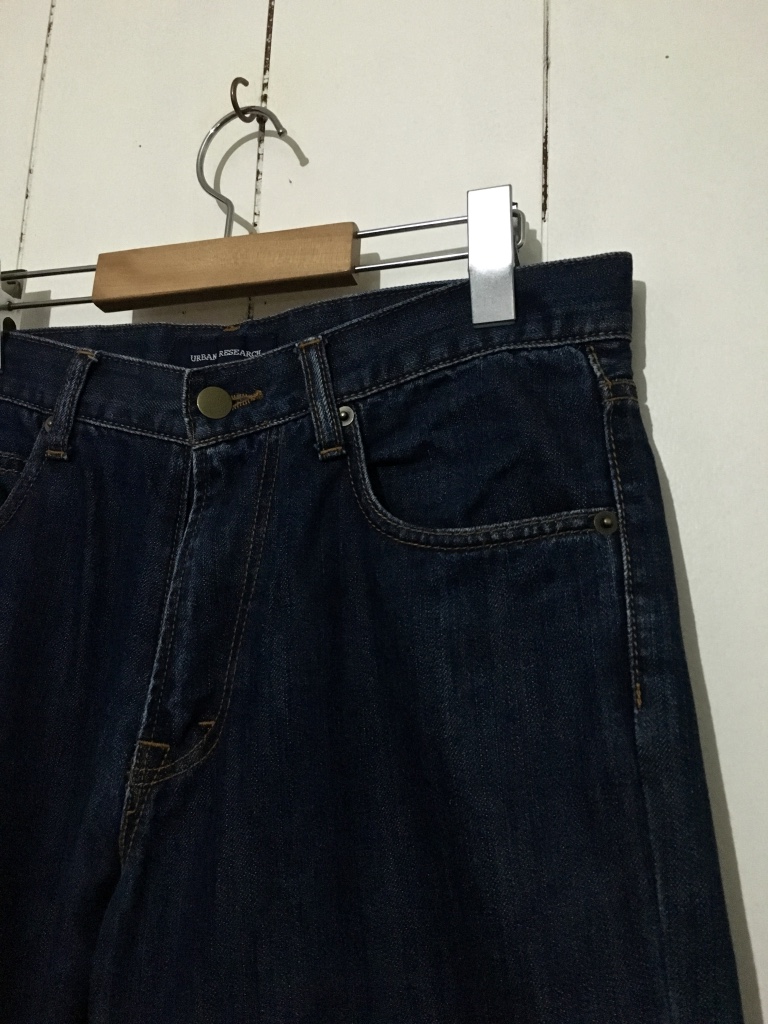  прекрасный товар *URBAN RESEARCH Urban Research M конический Denim брюки джинсы NAVY темно-синий распорка 