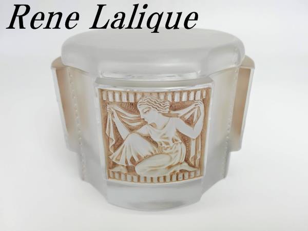 R.LALIQUE ルネ・ラリック HELENE エレーヌ ヘレネ パチネ彩色 レリーフ 神話文 女性像 アンティーク 蓋物 ボックス 小物入れの画像1