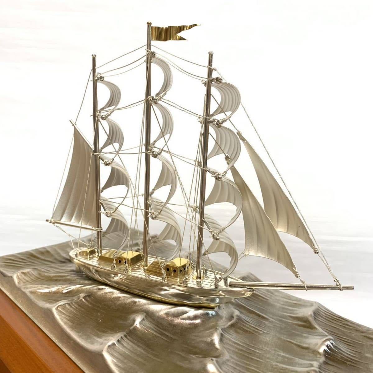 TAKEHIKO 武比古 STERLING SILVER CLIPPER SHIP シルバー985 帆船 銀製 ガラスケース付 
