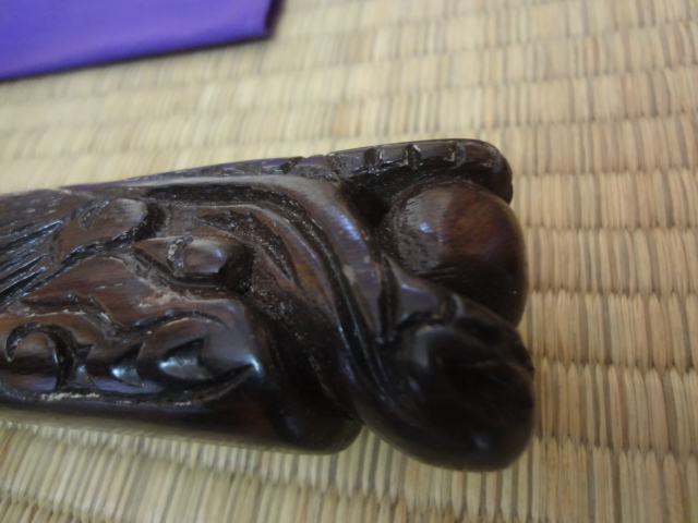 [ деревянный меч ]. черное дерево дракон скульптура длинный меч б/у товар единый по всей стране стоимость доставки 1590 иен 