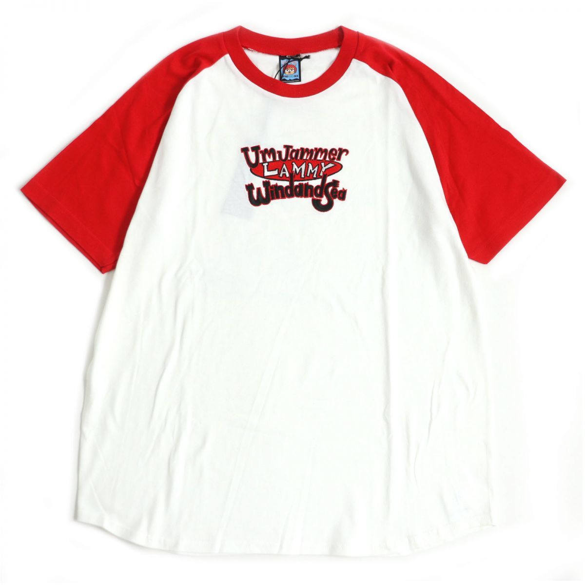 【正規取扱店】 半袖 ロゴ刺繍/バックプリント WDS-UJL-02 未使用品□ウィンダンシー×ウンジャマラミー ラグランTシャツ 正規品 L レッド×ホワイト イラスト、キャラクター 【正規取扱店】 半袖 ロゴ刺繍/バックプリント WDS-UJL-02 未使用品□ウィンダンシー×ウンジャマラミー ラグランTシャツ 正規品 L レッド×ホワイト イラスト、キャラクター