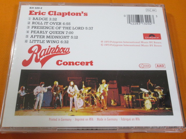 ♪♪♪ エリック・クラプトン Eric Clapton 『 Eric Clapton's Rainbow Concert 』輸入盤 ♪♪♪_画像2