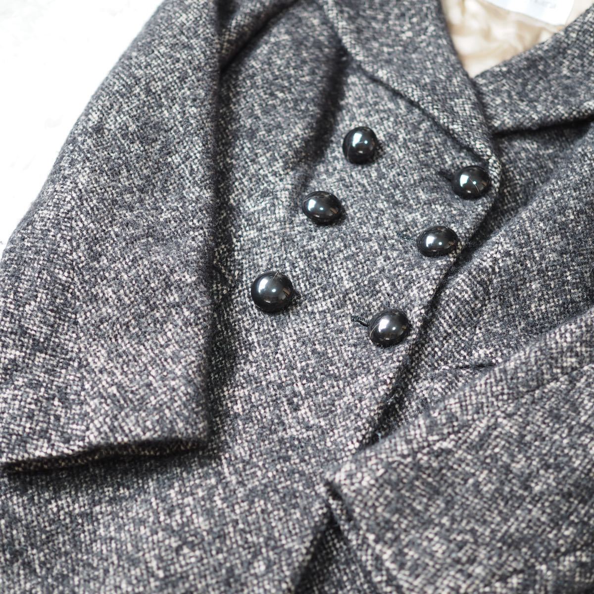 お気に入りの MaxMara 白タグ シルク半袖ワンピース イカリ柄 ブラック