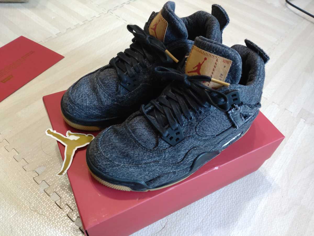 Air Jordan4 Levi's NRG BG 23.0cm 美中古　リーバイス　ブラックデニム_画像1