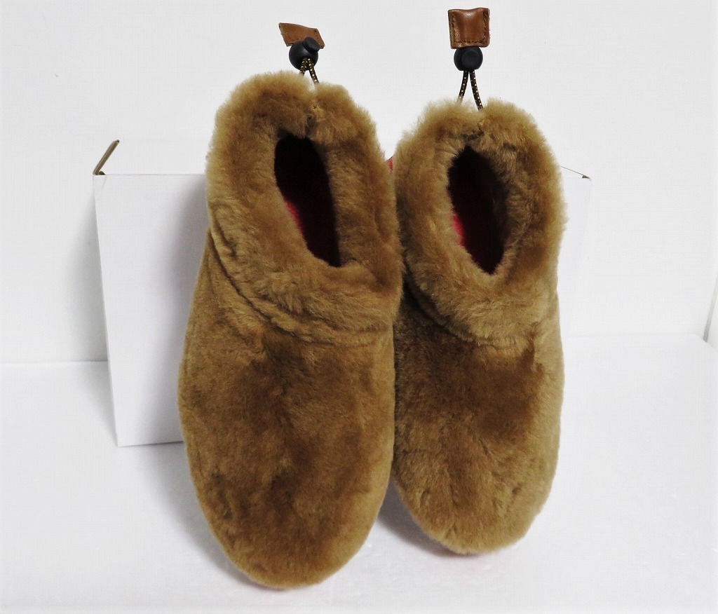 定価3.5万 新品 SUICOKE × ARIES BOA 22 ブラウン Vibram スイコック ムートン ボア スリッポン RON 4 アリーズ 別注 コラボ ビブラム_画像3