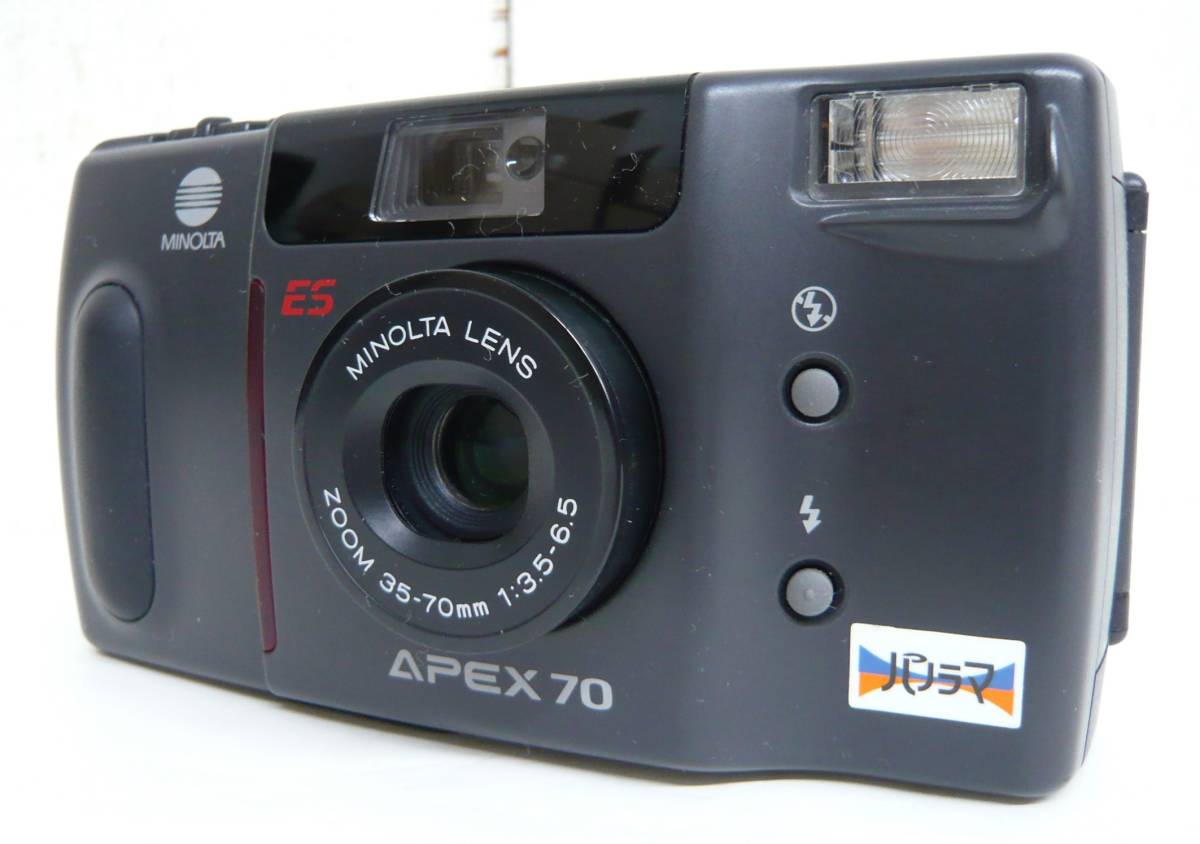 昭和レトロ 当時物 RETRO CAMERA「MINOLTA ミノルタ フィルム カメラ コンパクト APEX 70 エーペックス F3.5-6.5/35-70mm」Made in japan_画像1