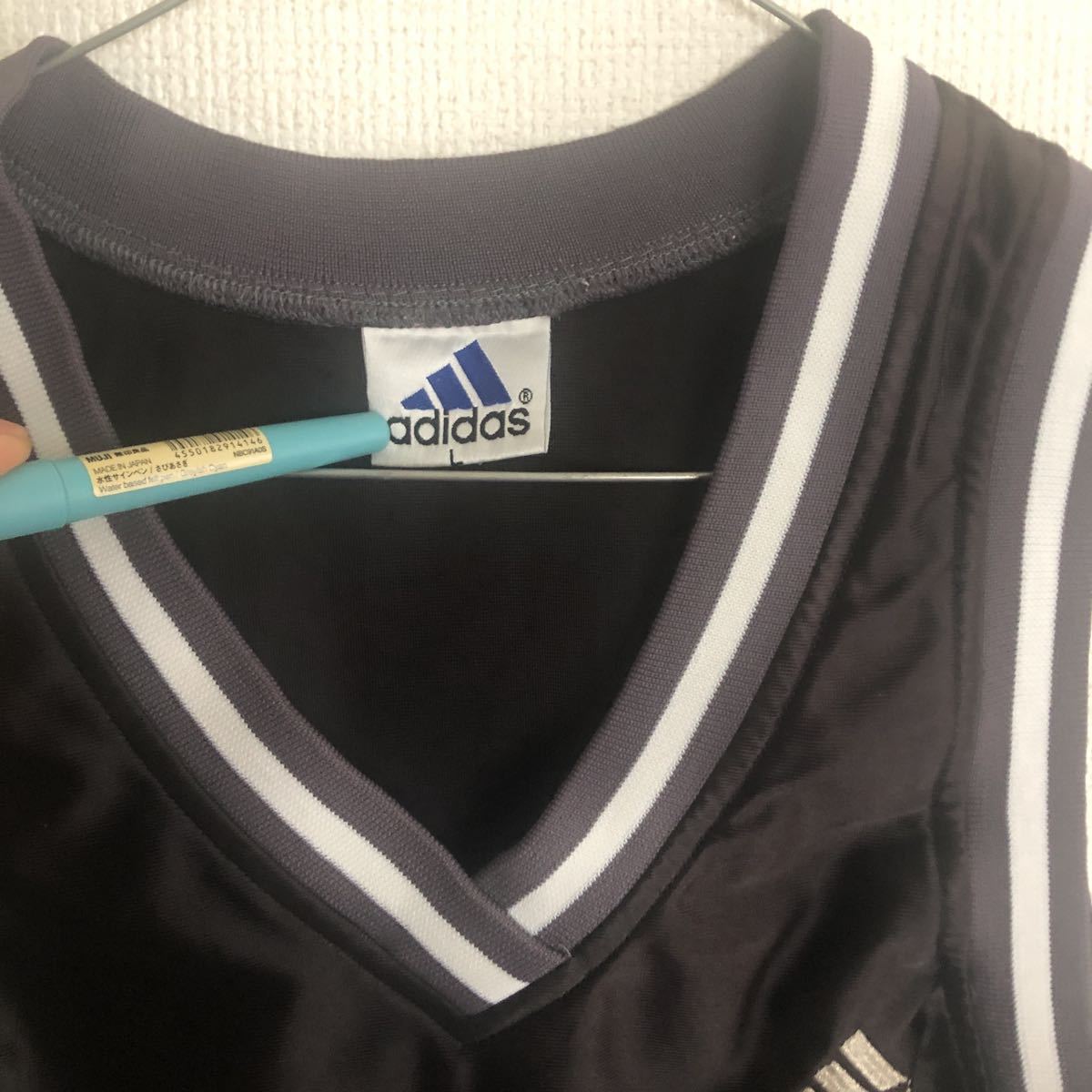 【定番】adidas タンクトップ　ユニフォーム　スポーツ　Ｌ　90s_画像2