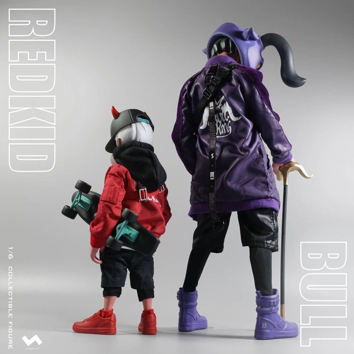 JTスタジオ 西遊記 Bull Red Kid 悟空 牛魔王1/6 フィギュア 2体セットスケートボード