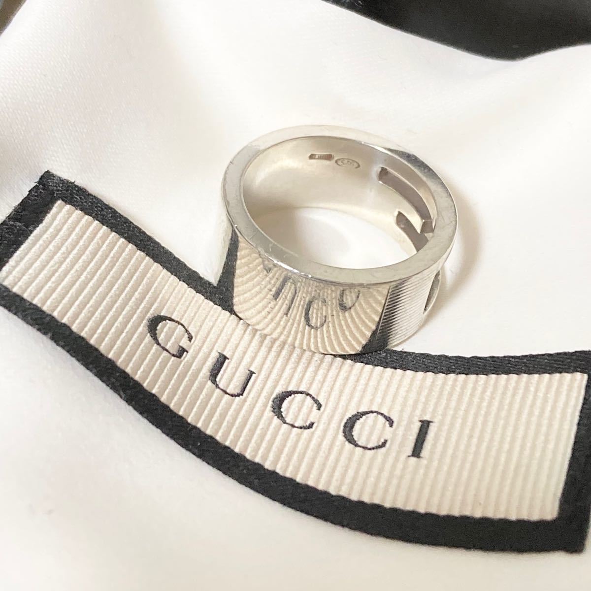 GUCCI グッチ ブランデッド リング 11号 指輪 ブランド シルバー GUCCI グッチ ブランデッド リング 11号 指輪 ブランド シルバー