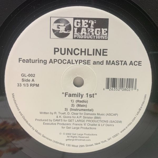 美盤!! USオリジナル 12インチ PUNCHLINE Family 1st / Throwin' It Away ('02 Get Large Productions) パンチライン _画像3