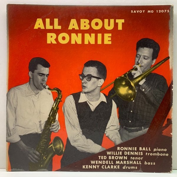 【w/ TED BROWN】良好盤!! MONO 赤ラベ RVG刻印 USオリジナル RONNIE BALL All About Ronnie (Savoy MG 12075) 米 初回プレス_画像1