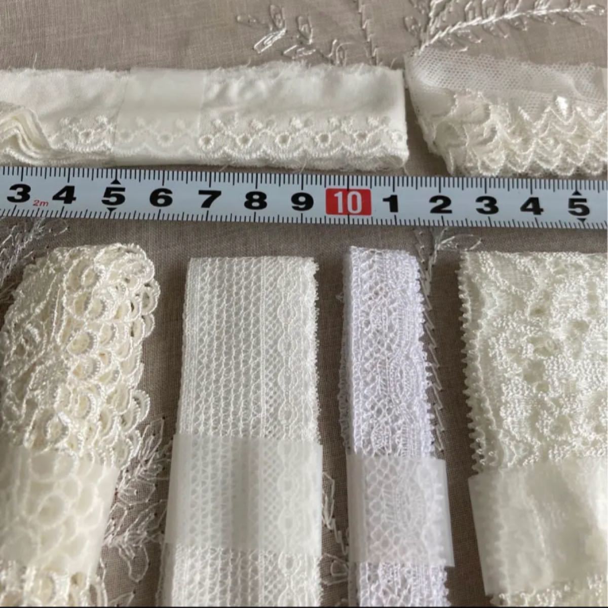 綿ギャザーレース<br>（3.3cm幅 2m巻）オフ白<br> 裁縫材料