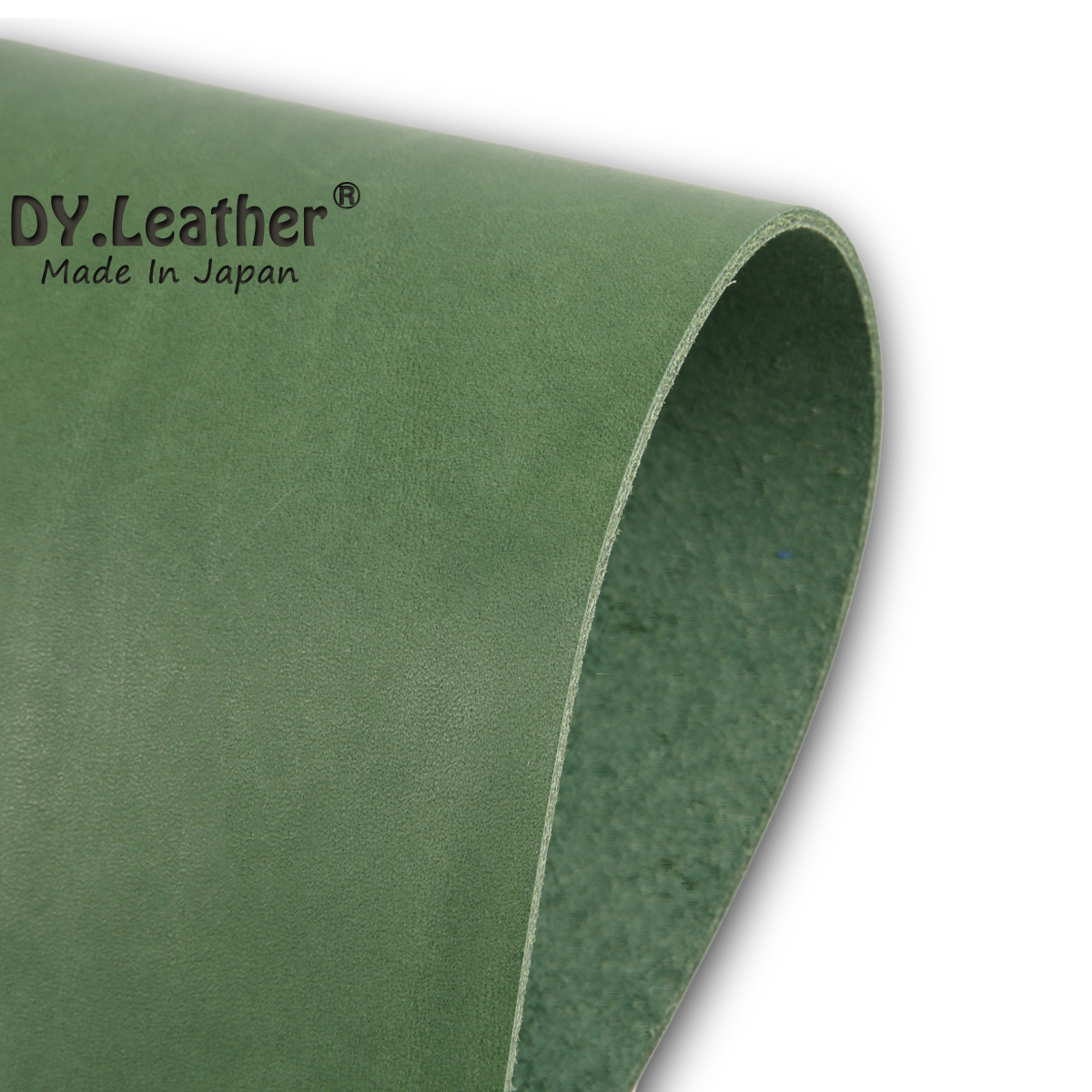 【DY.leather　正品】「A3サイズ/緑品質7/1.0mm」国産新品特価 ヌメ革はぎれきなり　グリーン　タンニンなめし~送料無料~