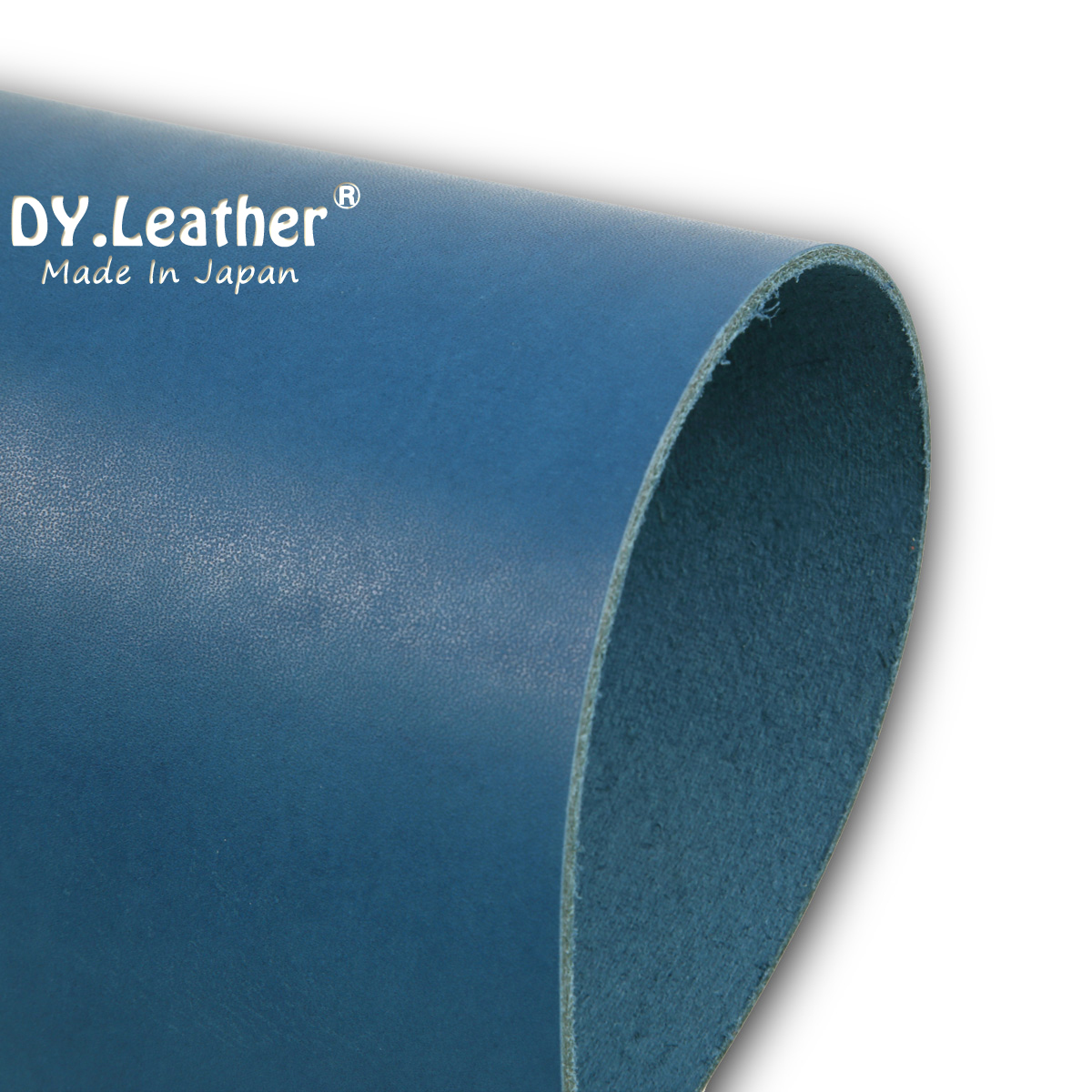 【DY.leather　正品】「A4サイズ×3/青品質8/1.5mm」国産新品特価 ヌメ革はぎれ ブルー　タンニンタンニンなめし~送料無料~