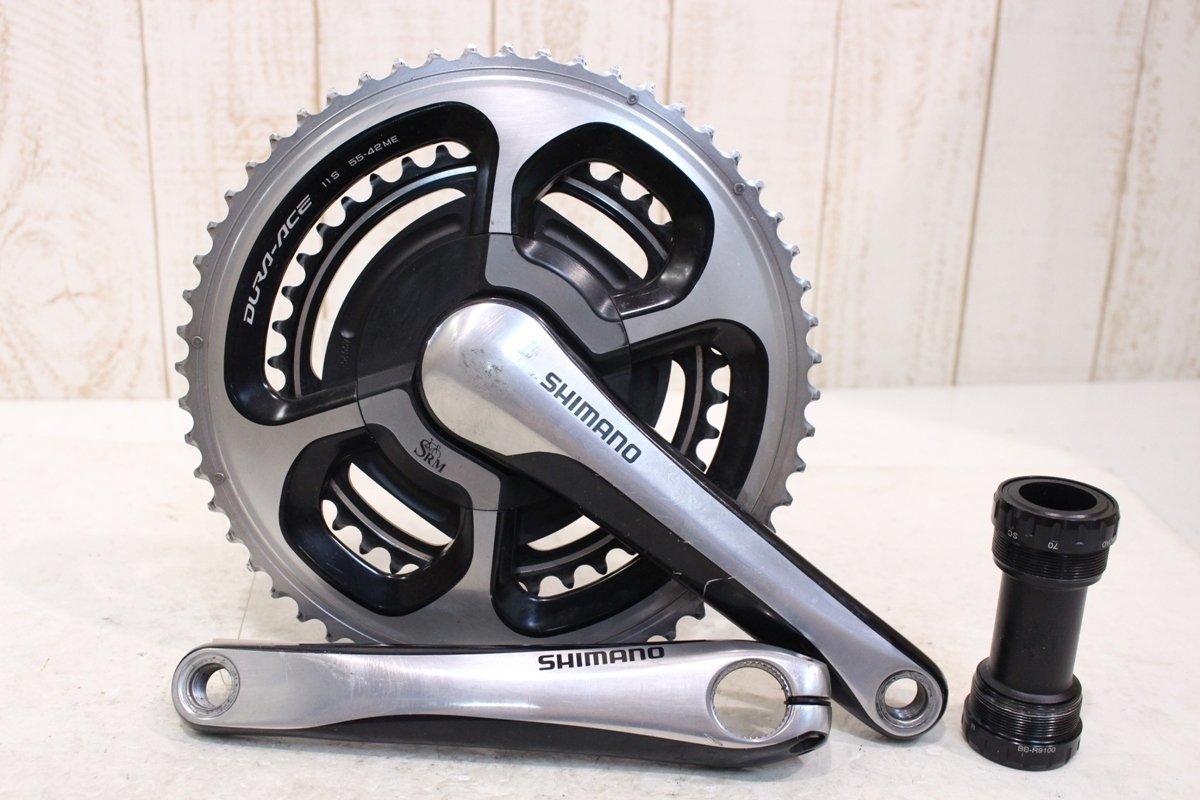 値下げ!! SRM POWERMETER SHIMANO シマノ FC-9000 DURA-ACE パワーメータークランク 175mm 55/39T BB付属