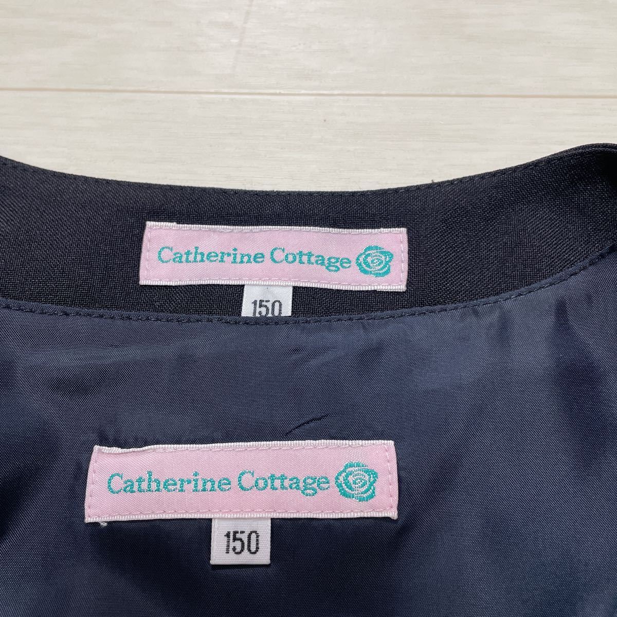 Catherine Cottage キャサリンコテージ 卒業式 女子 卒服 お受験 面接 式典 フォーマル ボレロ ワンピース 濃紺 サイズ150 未使用_画像2