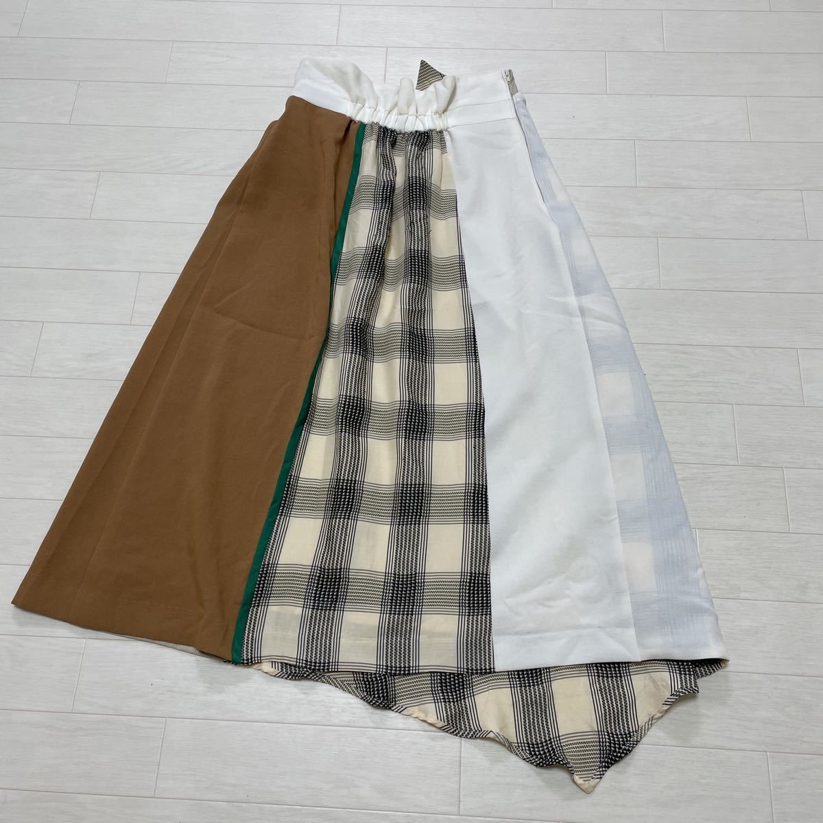 ユナイテッド トウキョウ UNITED TOKYO イレギュラーヘムコンビスカート ロングスカート 日本製 サイズ2_画像6