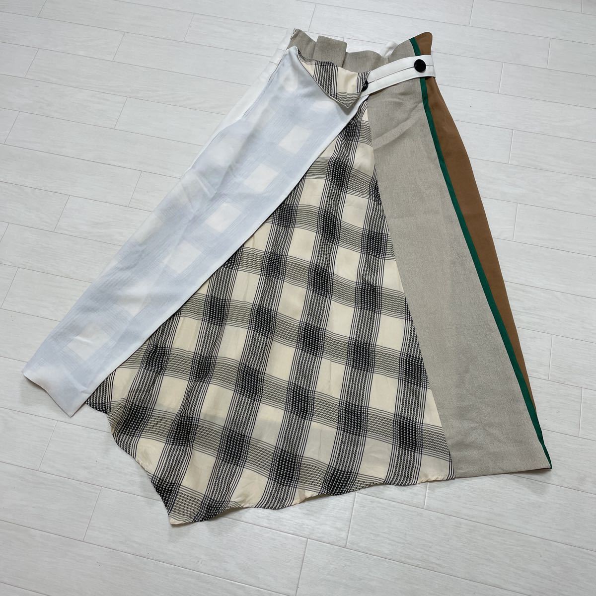 ユナイテッド トウキョウ UNITED TOKYO イレギュラーヘムコンビスカート ロングスカート 日本製 サイズ2_画像1