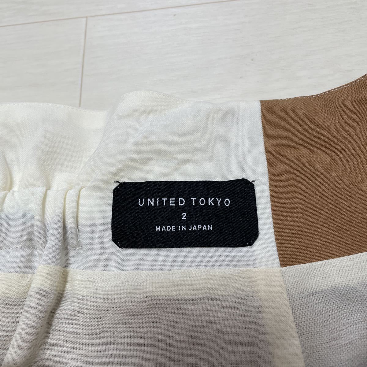 ユナイテッド トウキョウ UNITED TOKYO イレギュラーヘムコンビスカート ロングスカート 日本製 サイズ2_画像3
