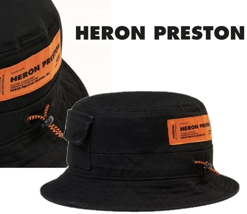 美品 送料込 HERON PRESTON ナイロン バケットハット / off white