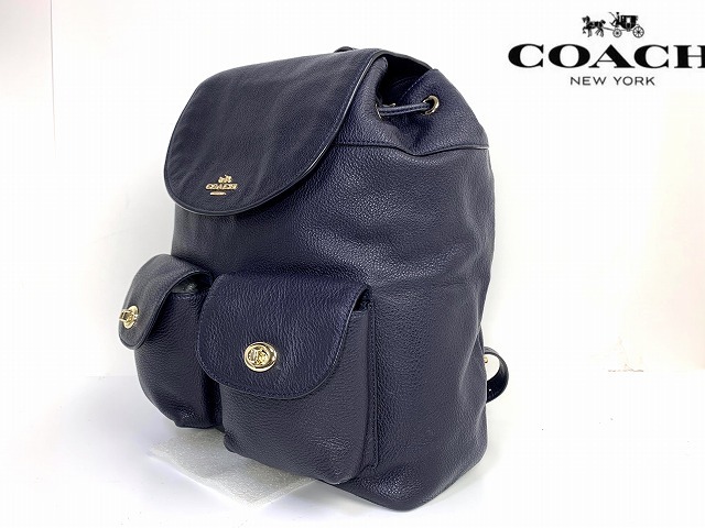 極美品 送料無料 コーチ COACH ペブルド レザー ビリー バックパック