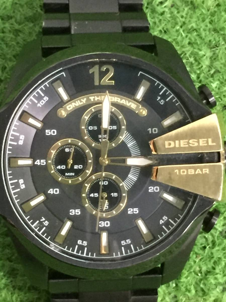 DIESEL ディーゼル メンズウォッチ 腕時計 DZ-4338 アナログ クロノ ビッグフェイス ブラック/ゴールド 30-77(男性用