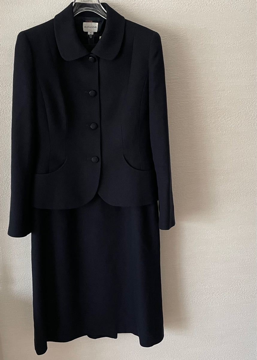 お受験スーツ リファンネ 9号 濃紺 ネイビー 半袖ワンピース M東京