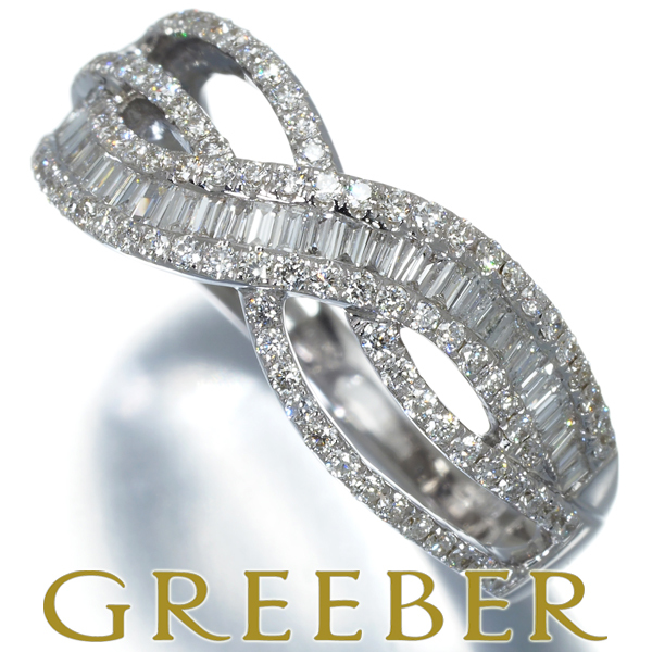 ダイヤリング ダイヤモンド 0.80ct 2種カット 透かし K18WG 指輪 GENJ