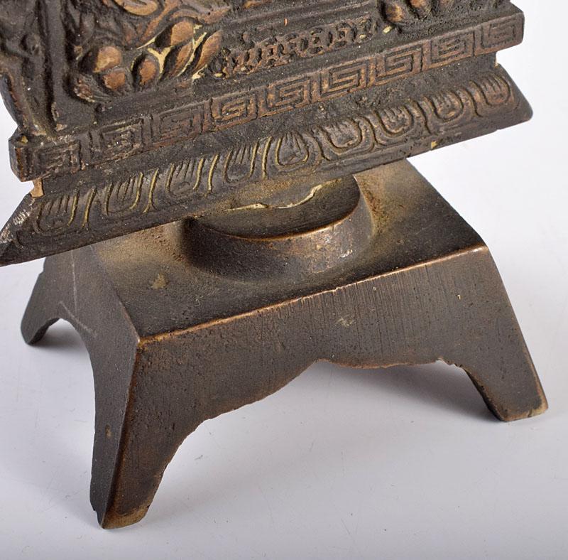 仏教美術　古銅　三尊仏像　仏像　置物　C　R4196