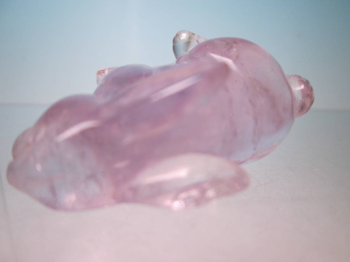 ☆アンティーク・淡い紫水晶 可愛い兎彫刻の置物 34,64g_画像8
