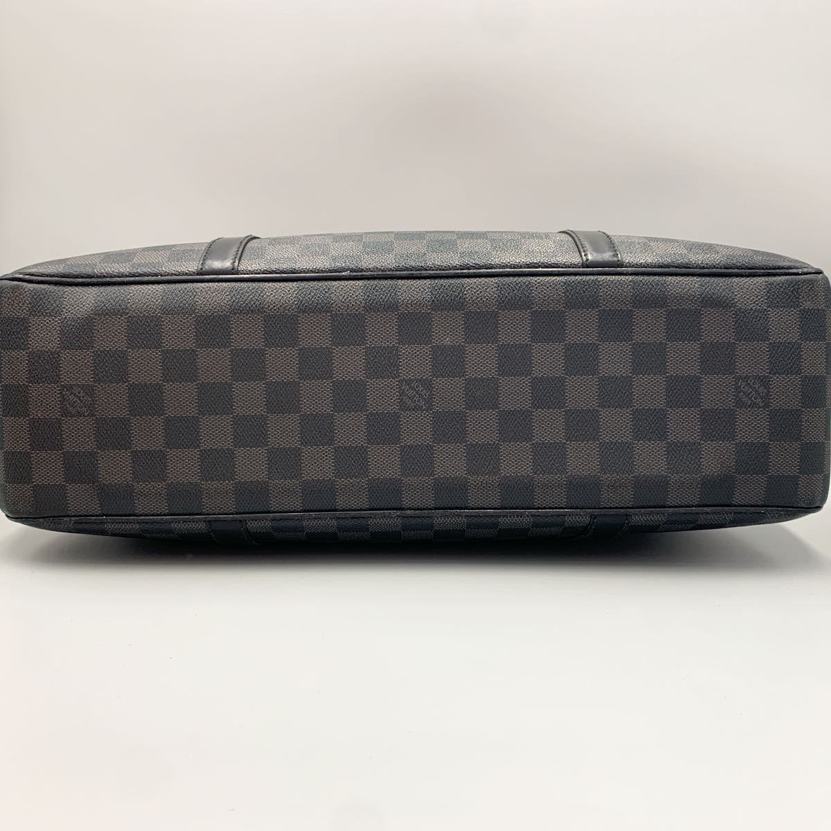 1円《極美品》LOUISVUITTON ルイヴィトン ヨーン ダミエ ビジネスバッグ ブリーフケース PVC レザー 革 A4 書類 自立 ブラック 黒_画像4