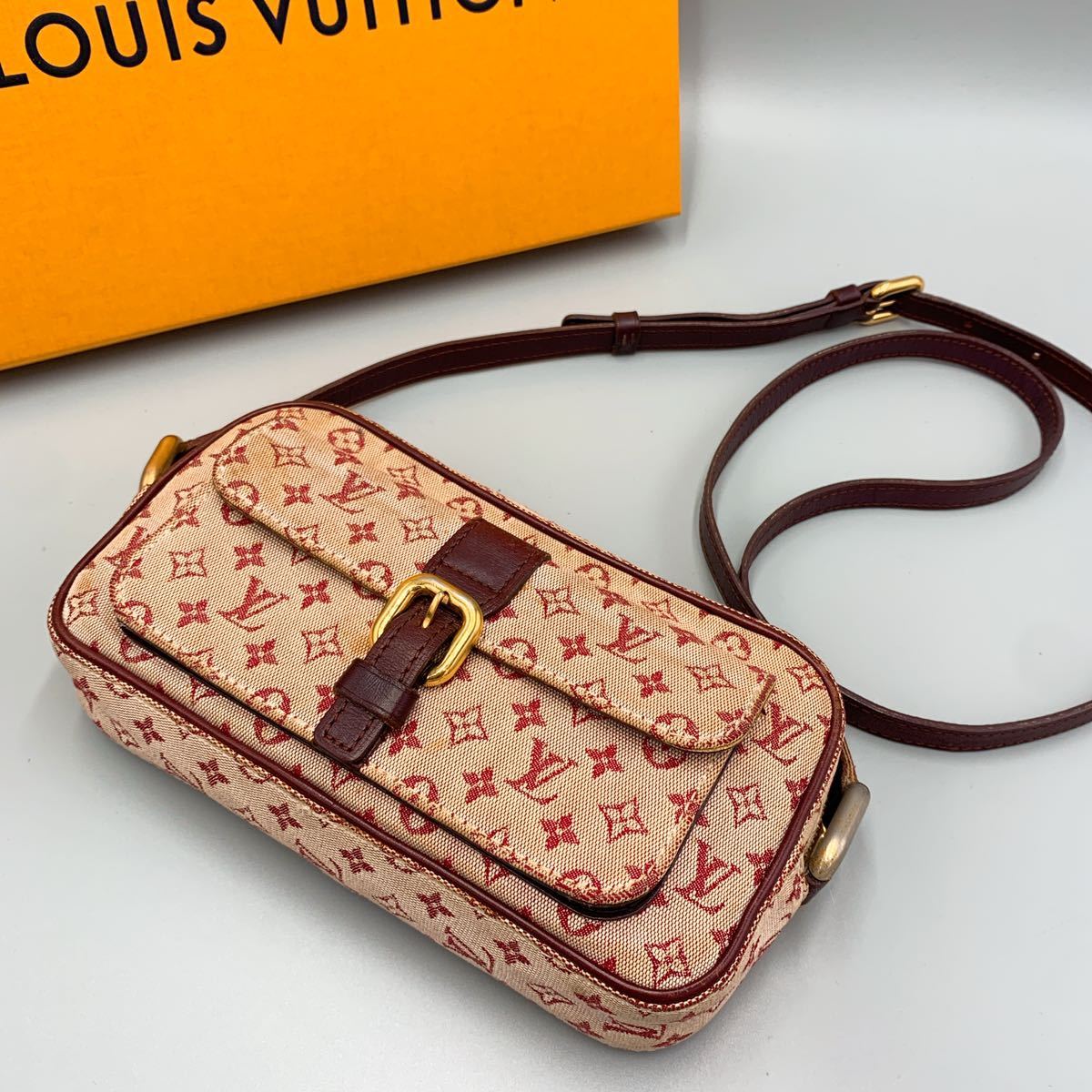 1円《極美品》LOUISVUITTON ルイヴィトン ジュリエット MM モノグラム ショルダーバッグ 斜めがけ デニム レザー 革 レディース メンズ _画像1