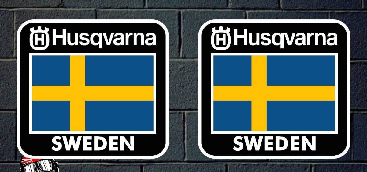 海外 限定品 送料込み HUSQVARNA SWEDEN Decal Sticker ハスクバーナ スウェーデン ヘルメット ステッカーの画像1