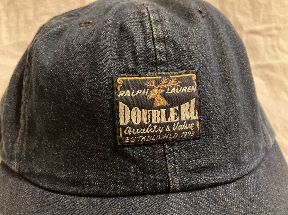 激レア RRL の名作デニムキャップ double rl polo ralph lauren ポロ ラルフローレン USA製 vintage ビンテージ sportsman sport country