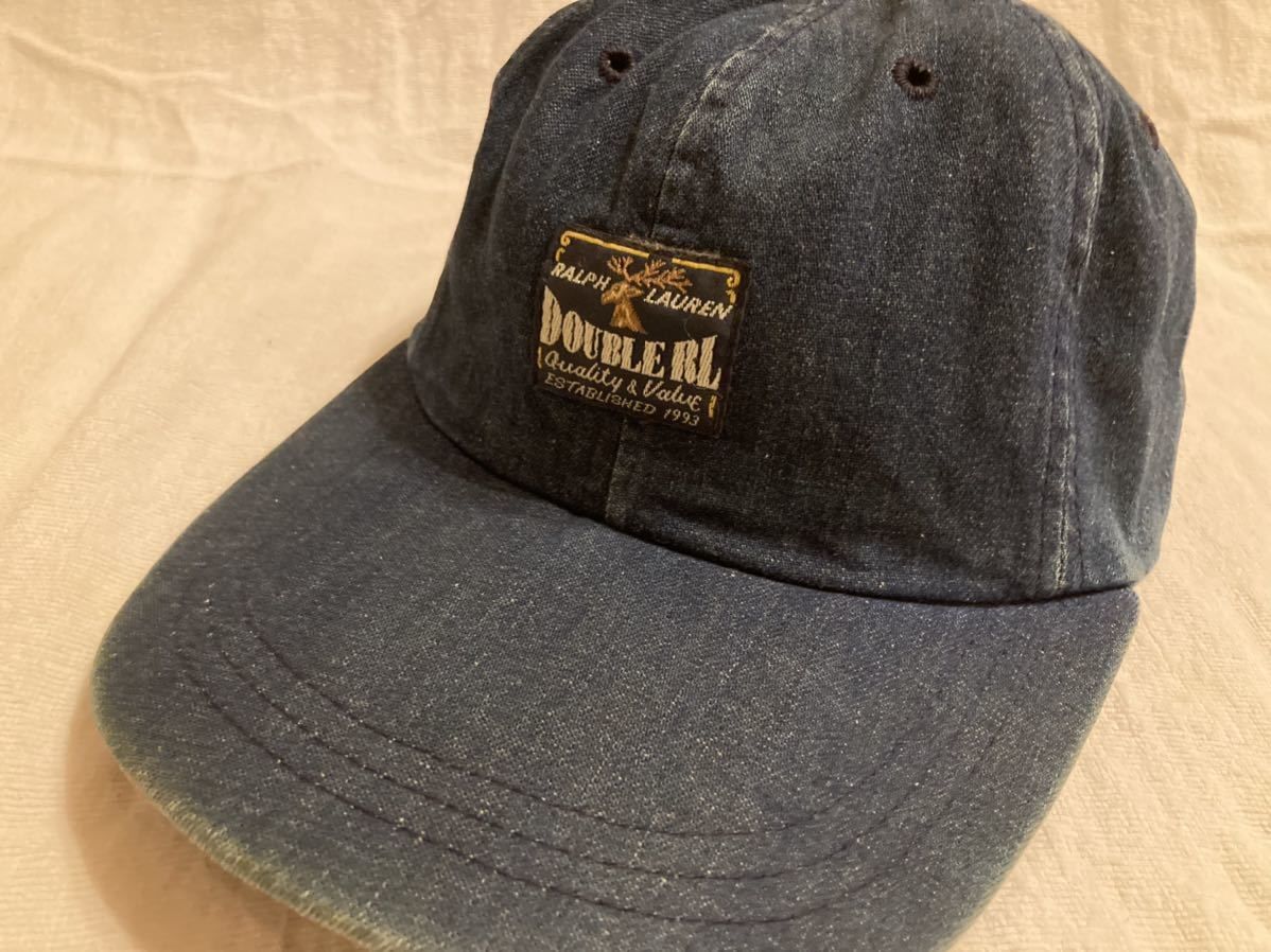 激レア RRL の名作デニムキャップ double rl polo ralph lauren ポロ ラルフローレン USA製 vintage ビンテージ sportsman sport country