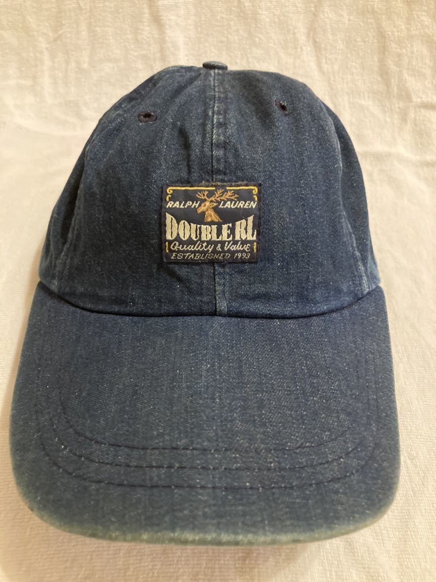 激レア RRL の名作デニムキャップ double rl polo ralph lauren ポロ ラルフローレン USA製 vintage ビンテージ sportsman sport country